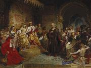 Emanuel Leutze Columbus before the Queen Spain oil painting reproduction